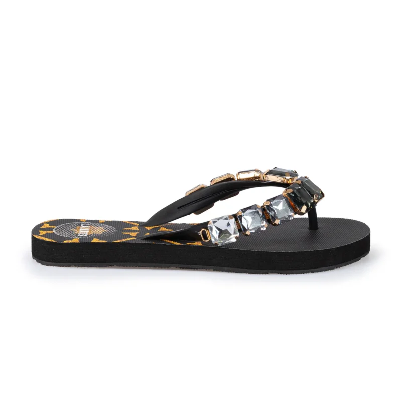 Luxury black slippers - Image 2