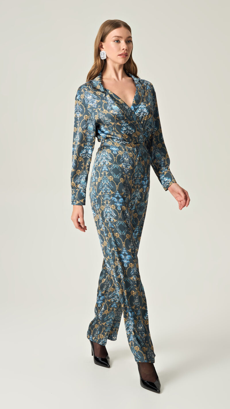 Eveleya REGAL REVERIE SATIN HIGH WAISTED PANTS - Image 2