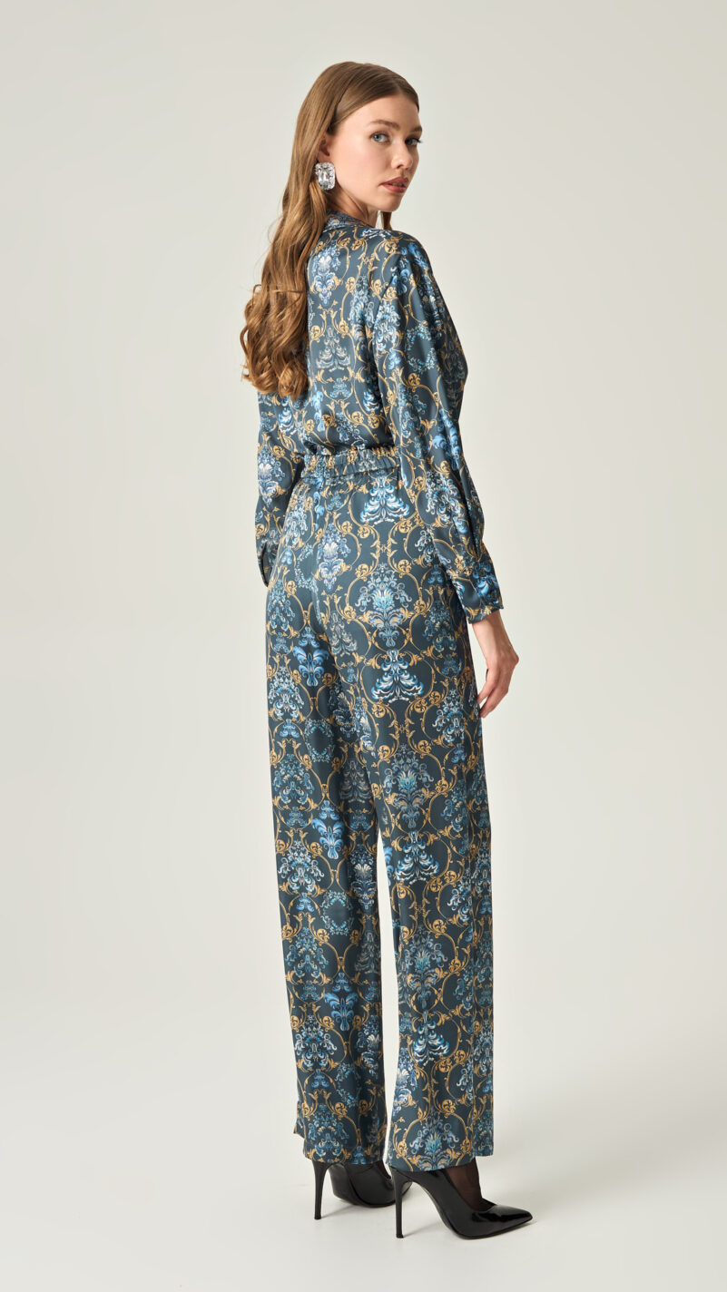 Eveleya REGAL REVERIE SATIN HIGH WAISTED PANTS - Image 3