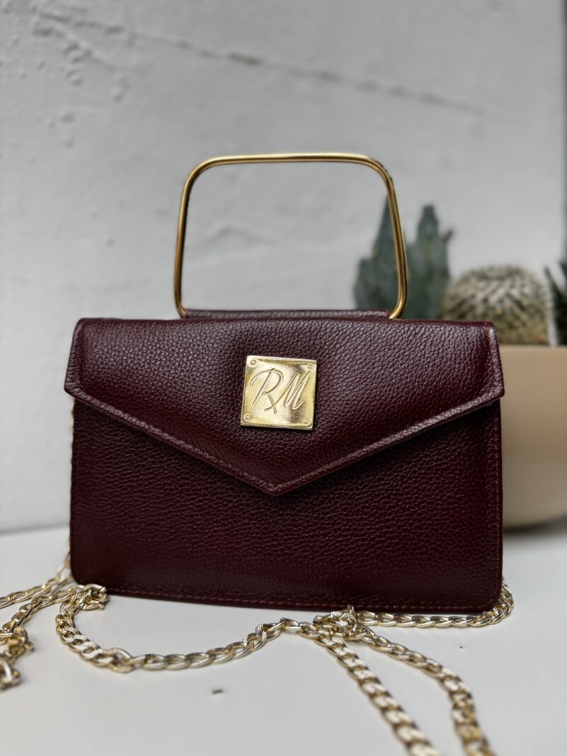 RM Celini leather bag burgundy - Image 2