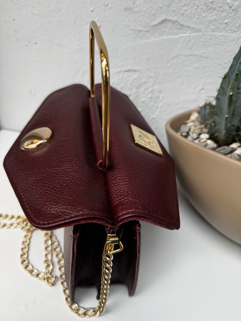 RM Celini leather bag burgundy - Image 3