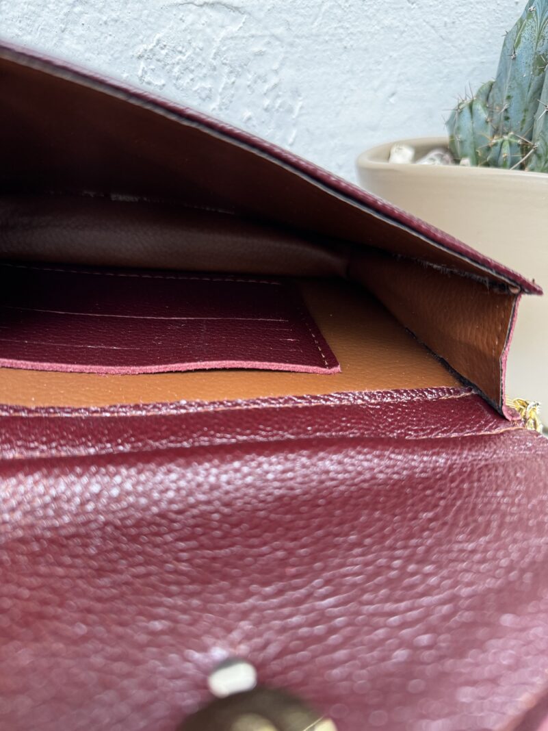 RM Celini leather bag burgundy - Image 5
