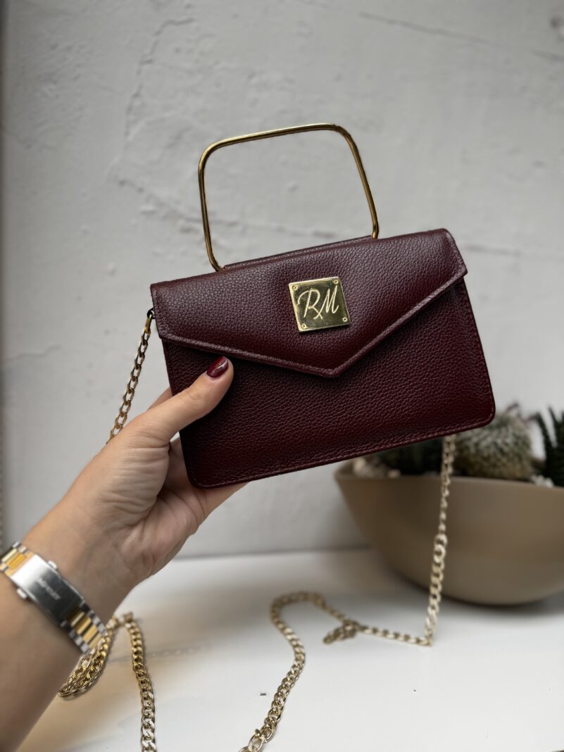 RM Celini leather bag burgundy