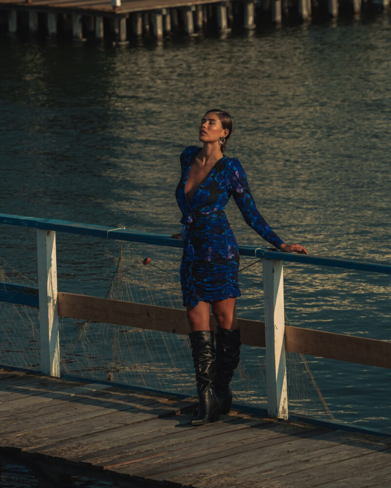 Mersevi Azure violets mini dress - Image 3