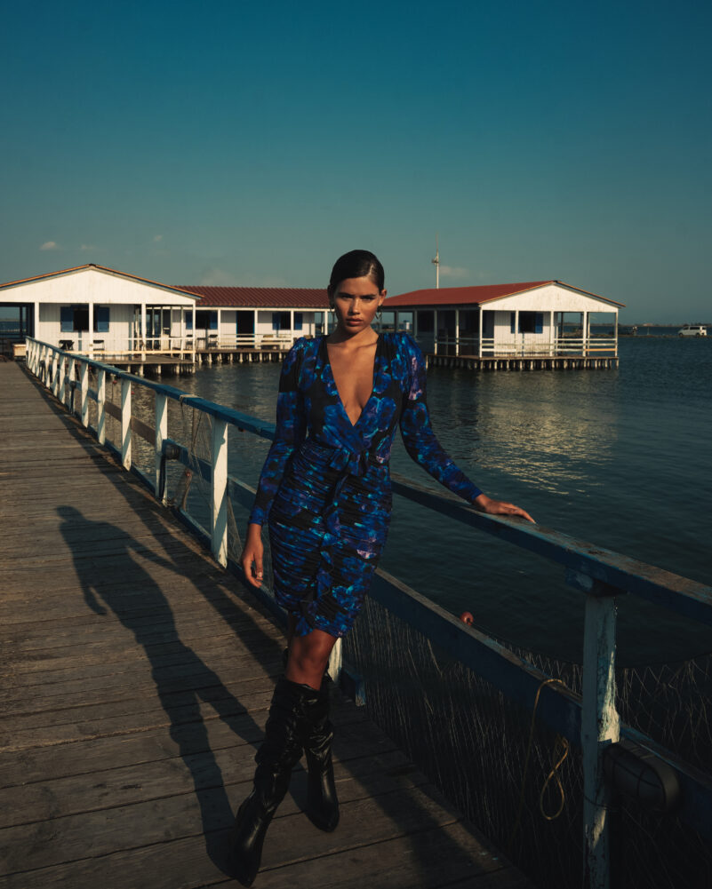 Mersevi Azure violets mini dress - Image 2