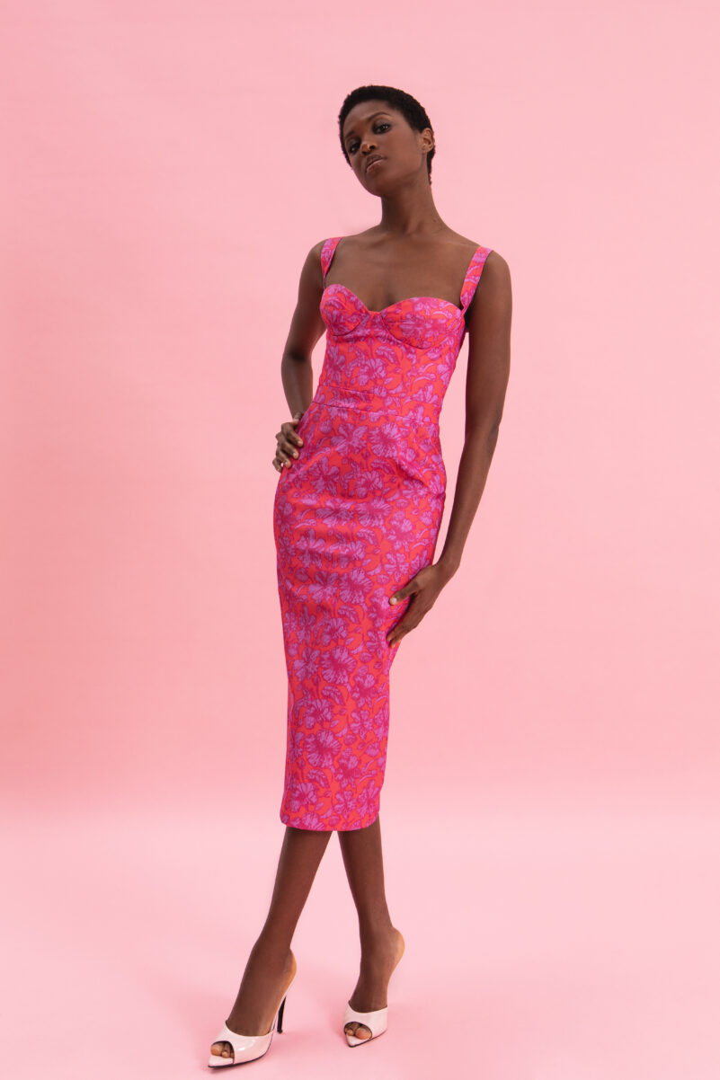 Eveleya FUCHSIA PASSION MIDI DRESS - Image 3
