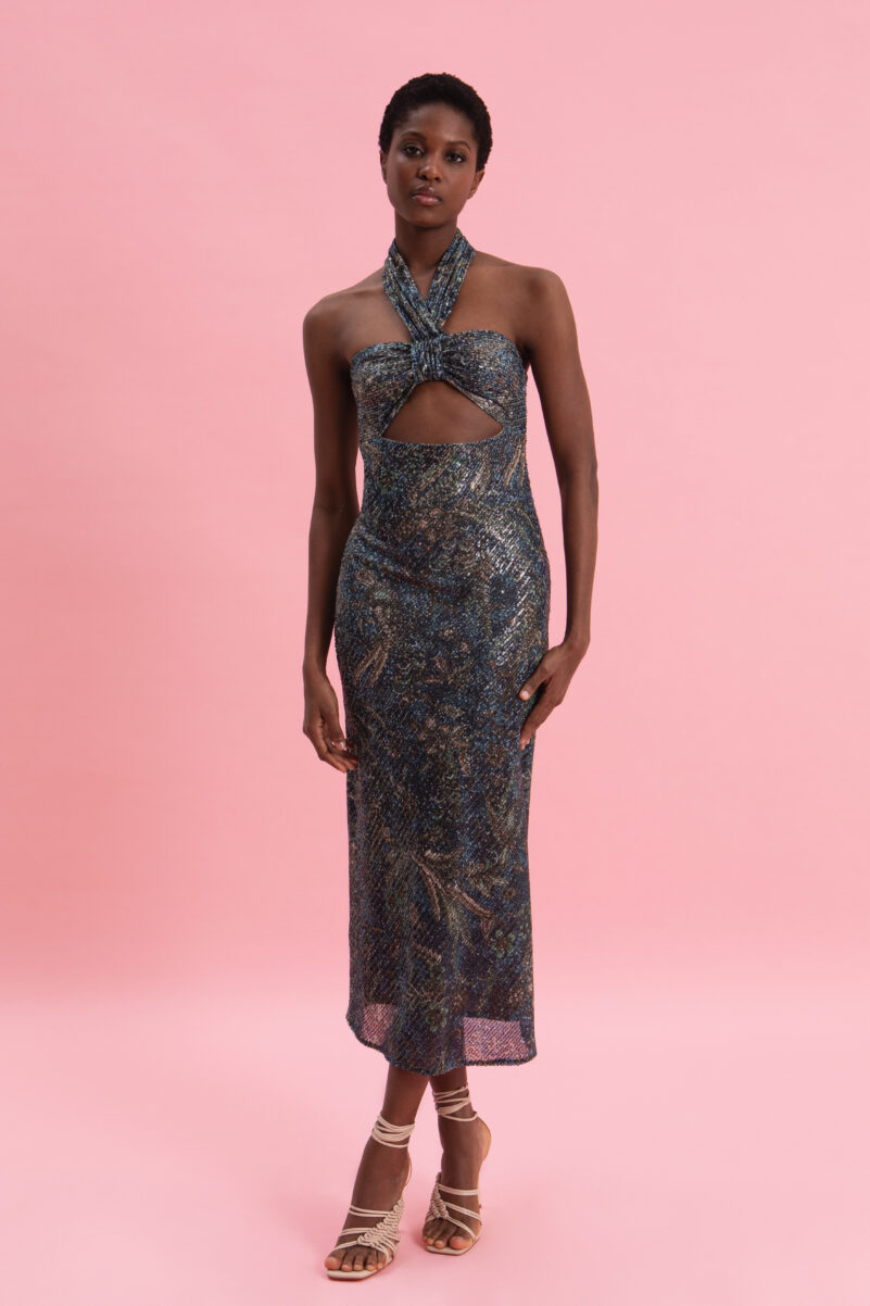 Eveleya MYSTIC FOREST MIDI SEQUINED DRESS - Image 3