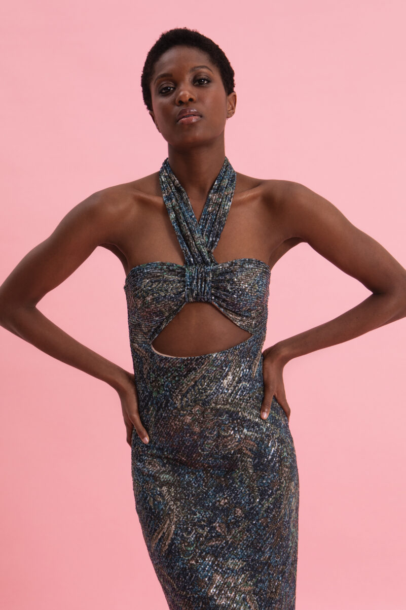 Eveleya MYSTIC FOREST MIDI SEQUINED DRESS - Image 4