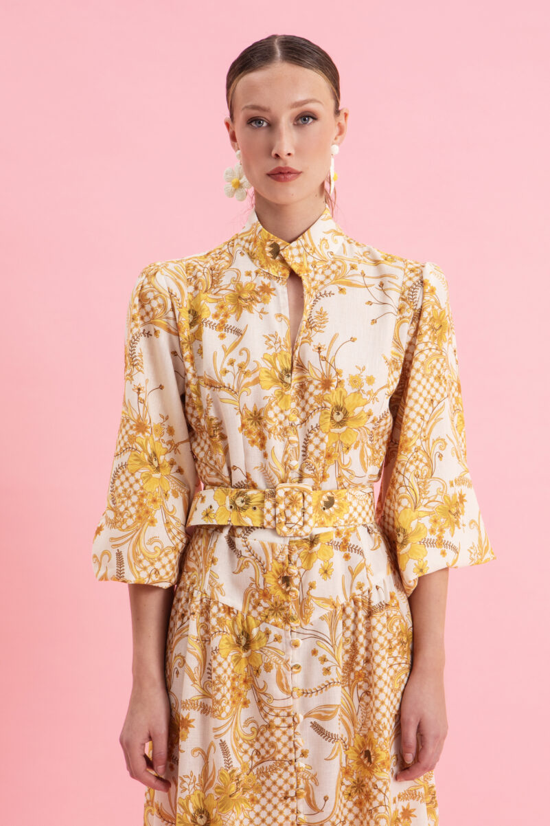 Eveleya MARIGOLD MIDI LINEN DRESS - Image 2