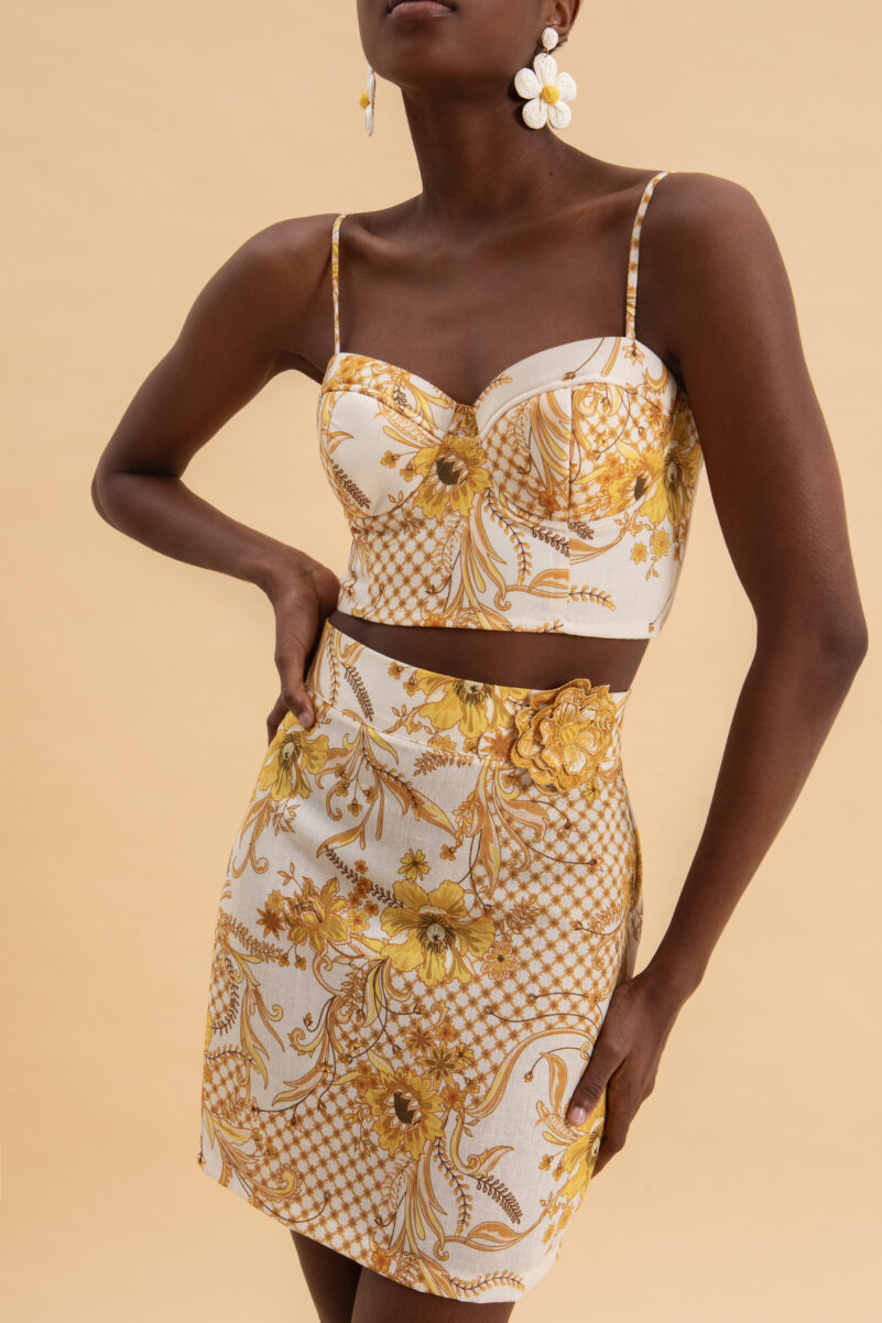 Eveleya MARIGOLD MINI LINEN SKIRT - Image 2