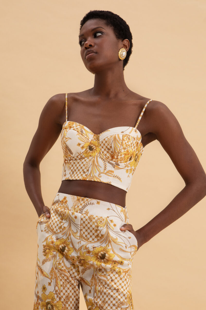 Eveleya MARIGOLD LINEN BUSTIER
